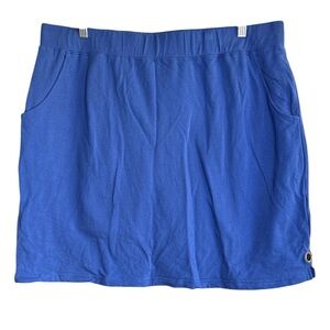 Quacker Factory by Jeanne Bice Blue Knit Skort XL Rhinestone Grommet Detail